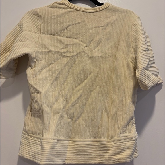 Sandro Beige Ribbed Tee - Picture 3 of 3